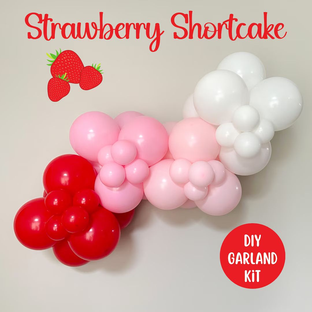 Pink DIY Balloon Garland Kit, Baby Shower, White, Pastel Pink, Red, First Birthday, Berry Sweet O... | Etsy (US)