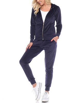 Women's Velour Tracksuit Loungewear 2pc Set | Macy's