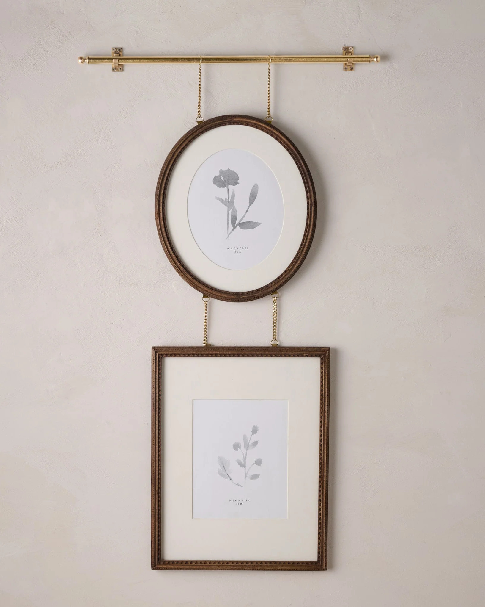 Colleen Wood and Brass Rail Multi Picture Frame | Magnolia