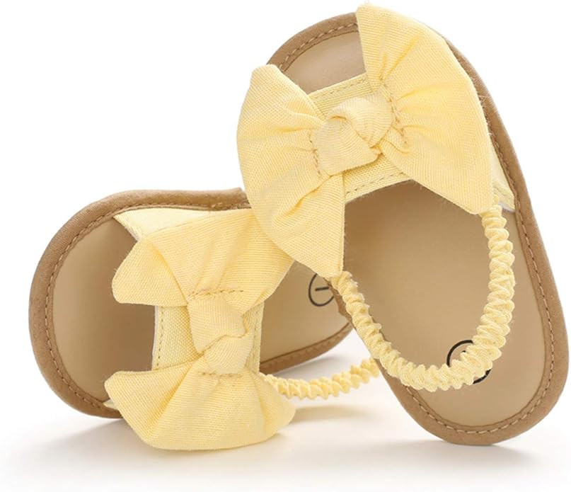 COSANKIM Infant Baby Girls Summer Sandals with Flower Soft Sole Newborn Toddler First Walker Crib... | Amazon (US)
