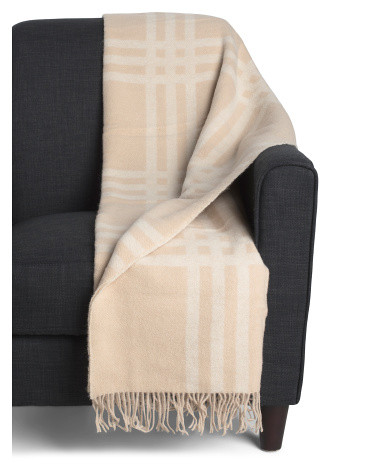 Luxury Alpaca Blend Striped Throw | TJ Maxx
