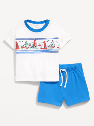 Short-Sleeve Graphic T-Shirt and Shorts Set for Baby | Old Navy (US)