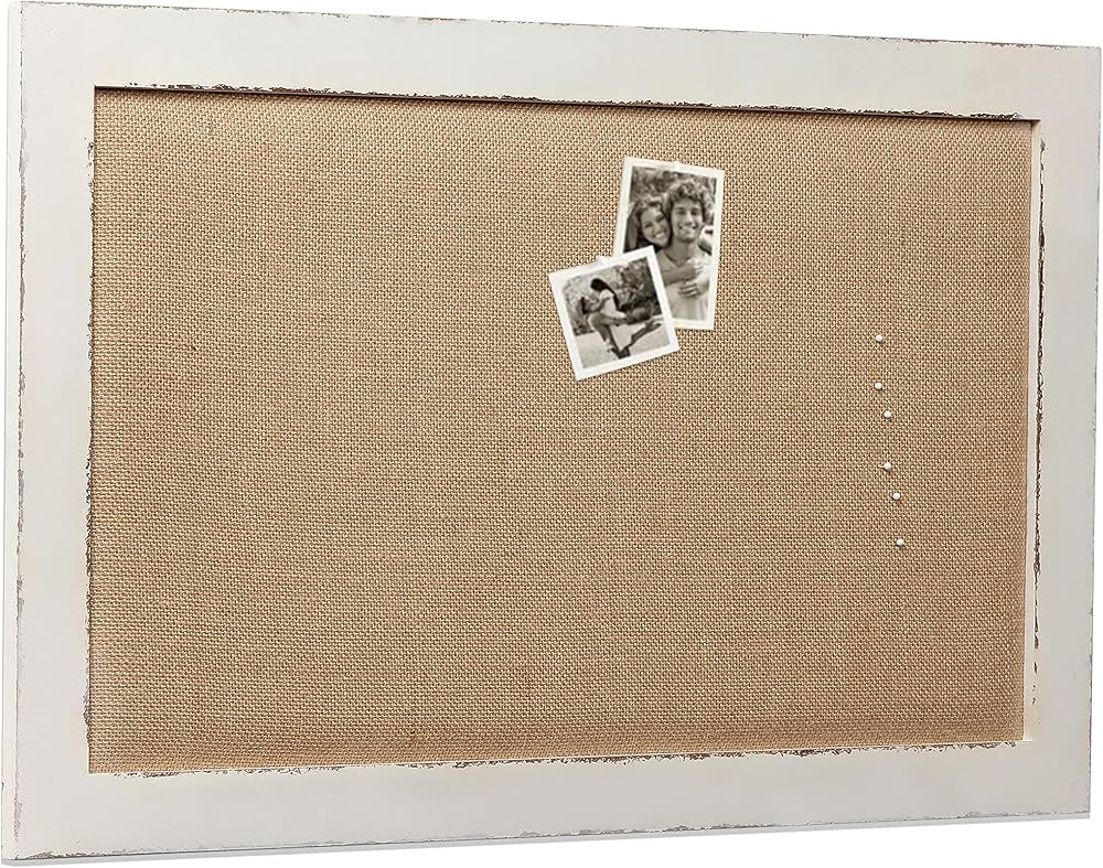 Linen Bulletin Boards for Walls 18 X 29 Inches Wooden Frame, White Pin Board Decorative Cork Boar... | Amazon (US)