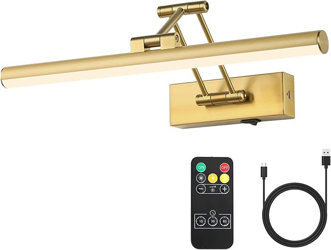 Joossnwell Wireless Picture Light Battery Operated with Remote LED Art Lights for Paintings Recha... | Amazon (US)