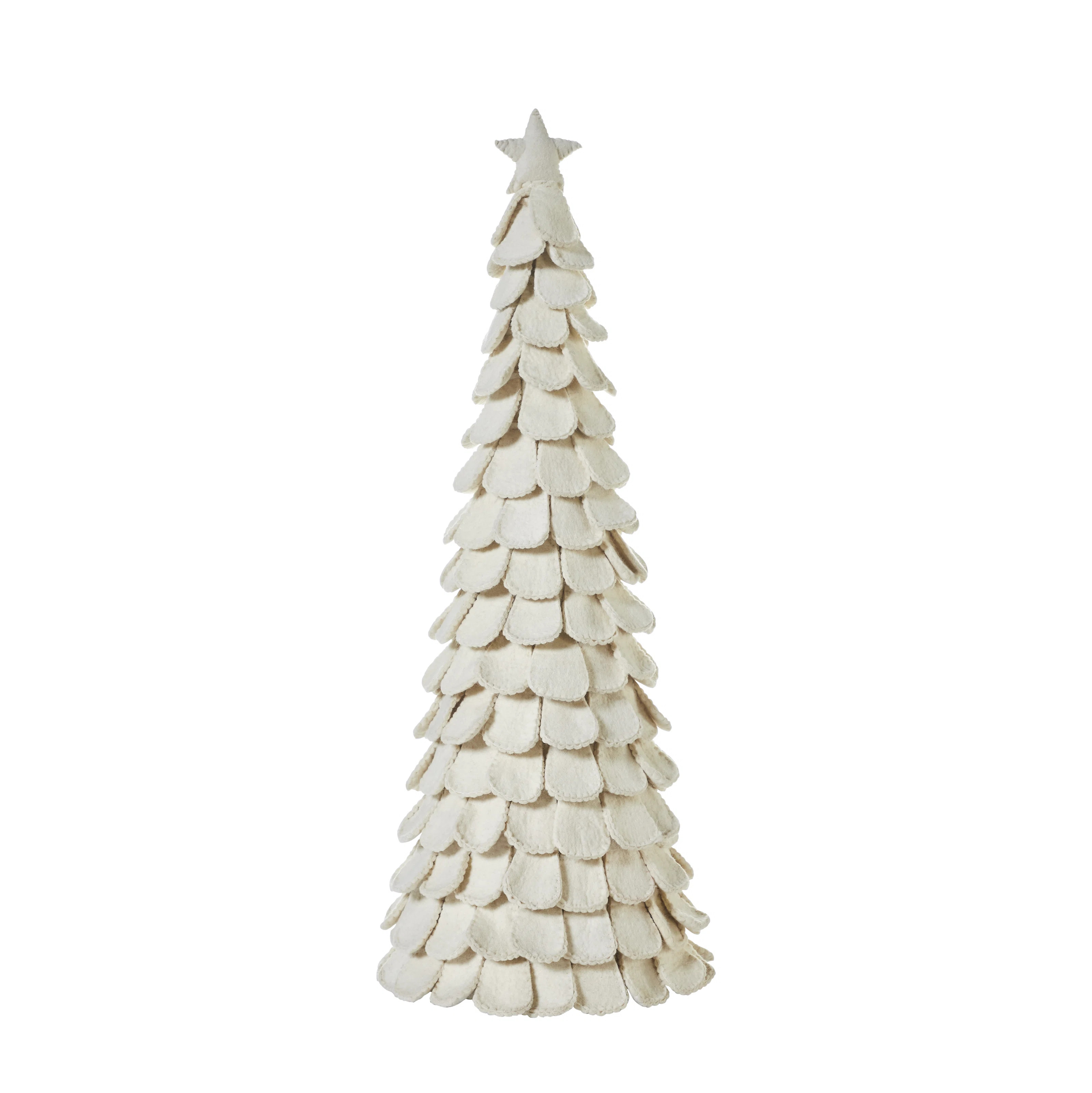 Pair of Handmade Cream Tabletop Christmas Trees in Hand Felted Wool- XL- 26" and 36"ByArcadia Hom... | Wayfair North America