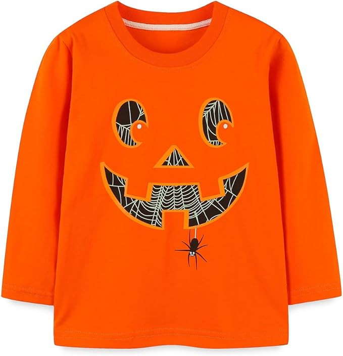 Toddler Boy Long Sleeve Shirts Kids Pullover Top Planet Dinosaur Tractor Cotton Graphic T-Shirt | Amazon (US)