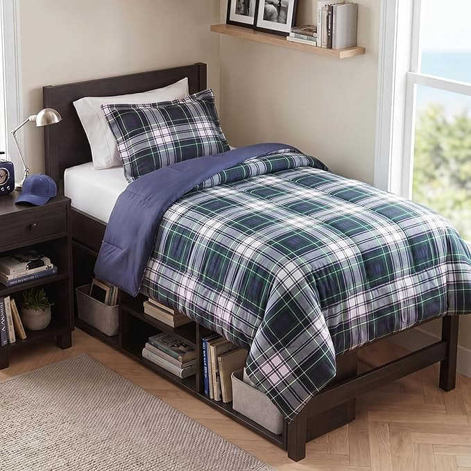 Madison Park Essentials Parkston Plaid Comforter Set Soft Brushed Microfiber College Bedding, 3M ... | Amazon (US)