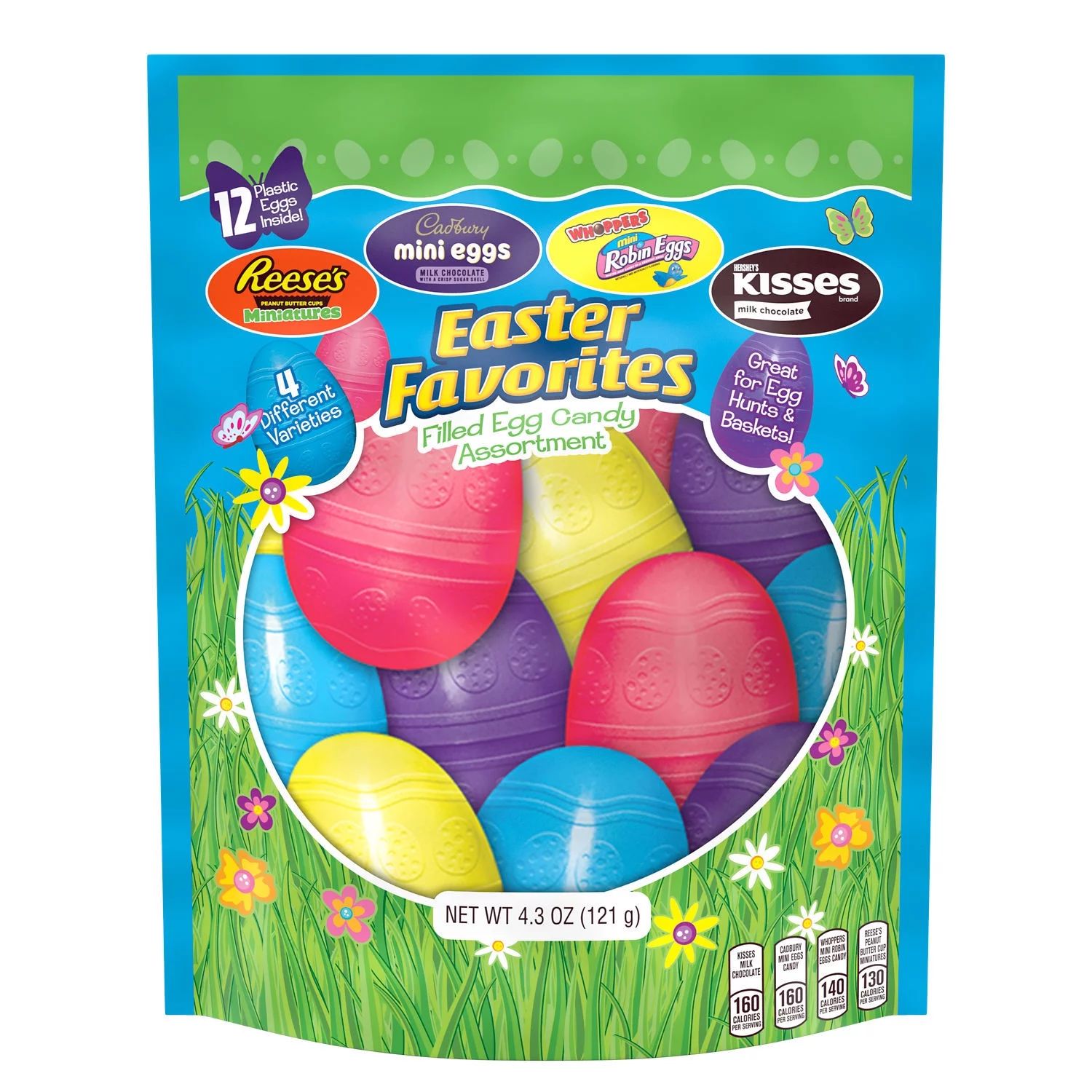 Hershey Assorted Flavored Easter Candy, Filled Plastic Eggs 4.3 oz, 12 Pieces - Walmart.com | Walmart (US)