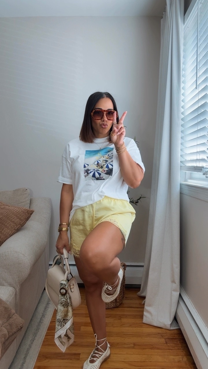 Summer Chic Look 💛
Tee and Shorts wearing a Small

#LTKootd #LTKOver40 #LTKPetite