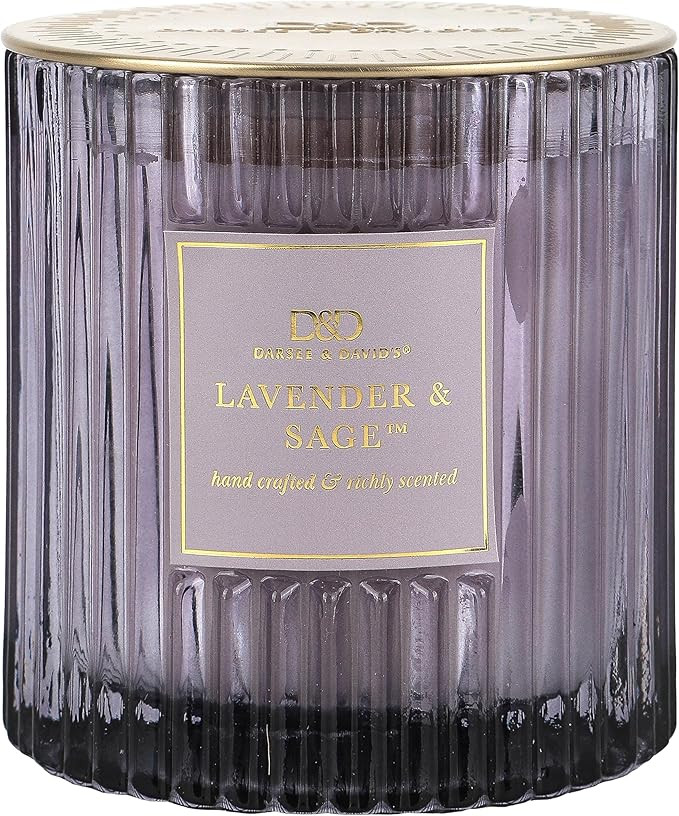 Darsee & David's, Lavender & Sage Ribbed Candle, 10 Ounces | Amazon (US)