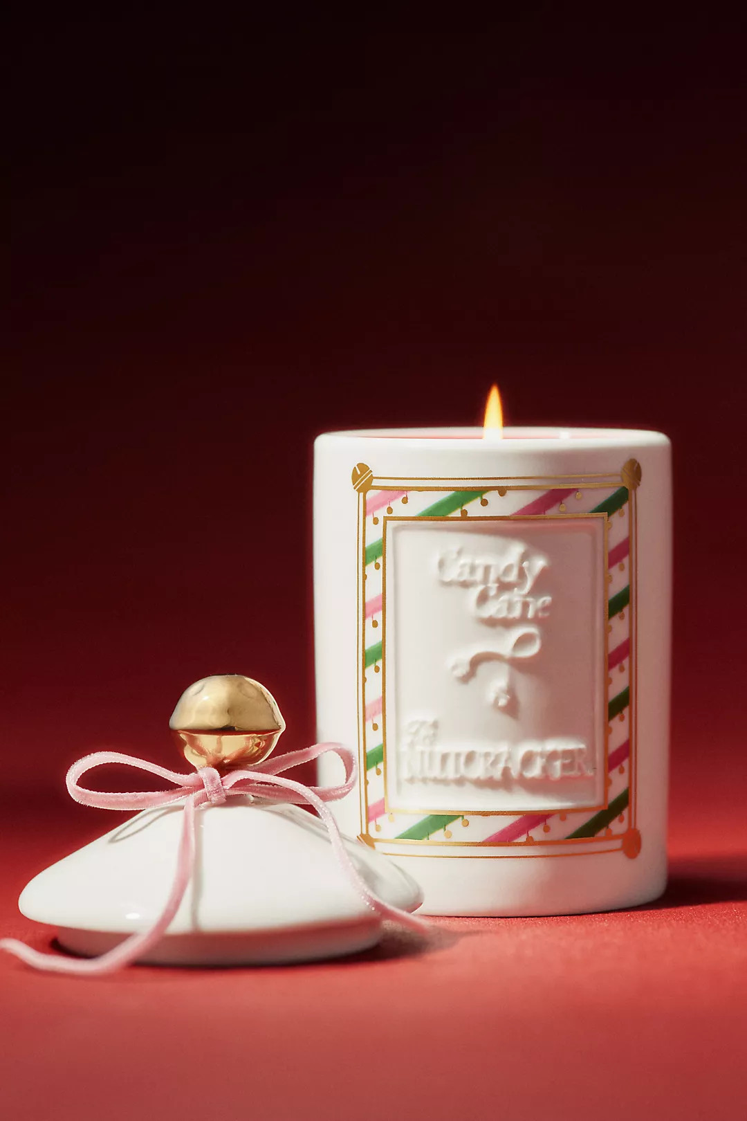 New York City Ballet Candy Cane Ceramic Candle | Anthropologie (US)