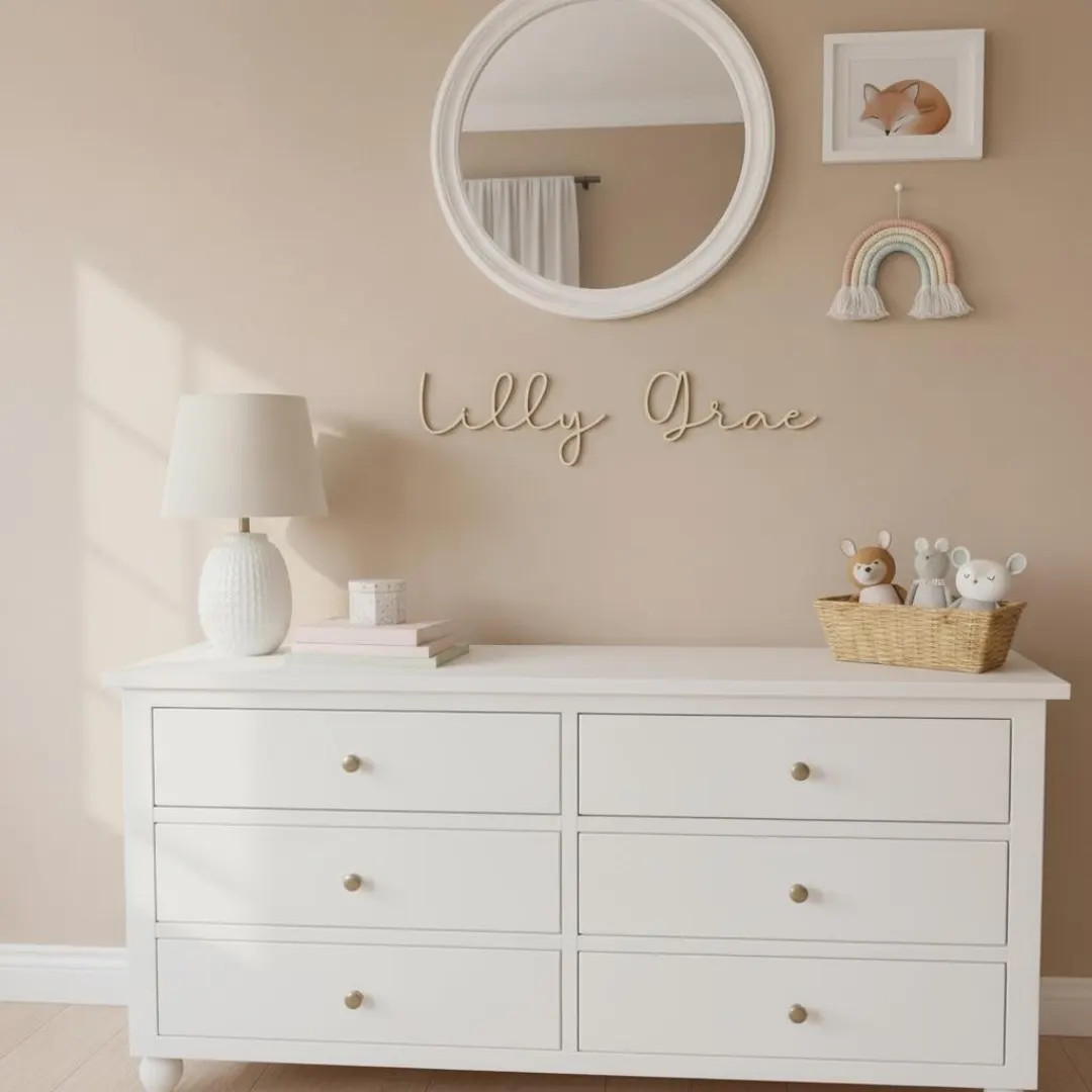 Personalized Wooden Name Sign for Nursery | Custom Baby Name Wall Decor | Laser Cut Birch Wood Si... | Etsy (US)