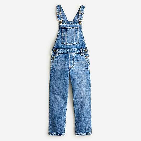 Girls' straight-leg denim overalls | J. Crew US