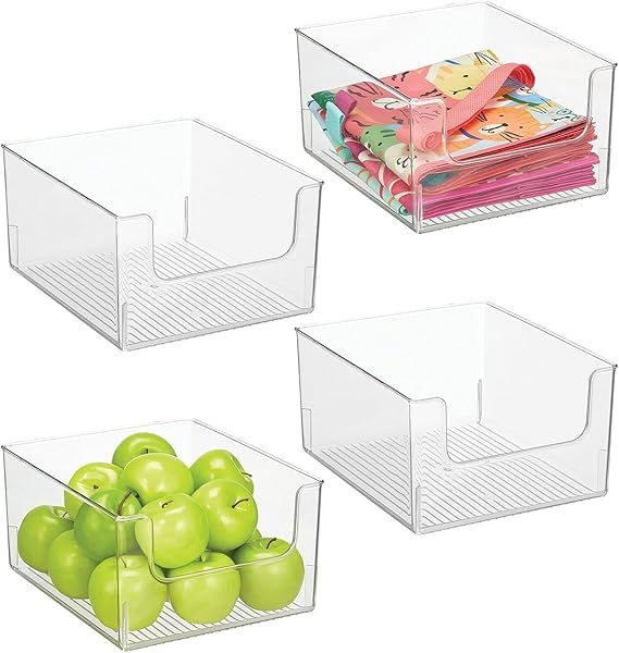 mDesign Modern Plastic Open Front Dip Storage Organizer Bin Basket for Kitchen Organization - She... | Amazon (US)