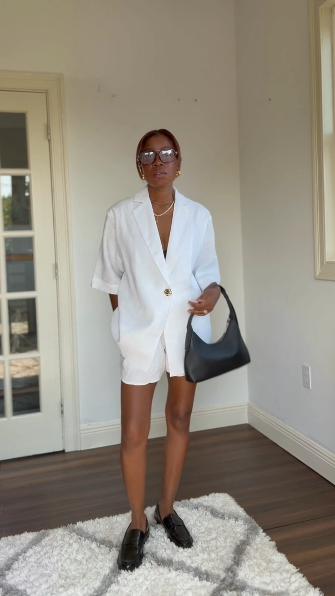 White oversized resort shirt styling loafers 

#LTKFindsUnder100 #LTKStyleTip