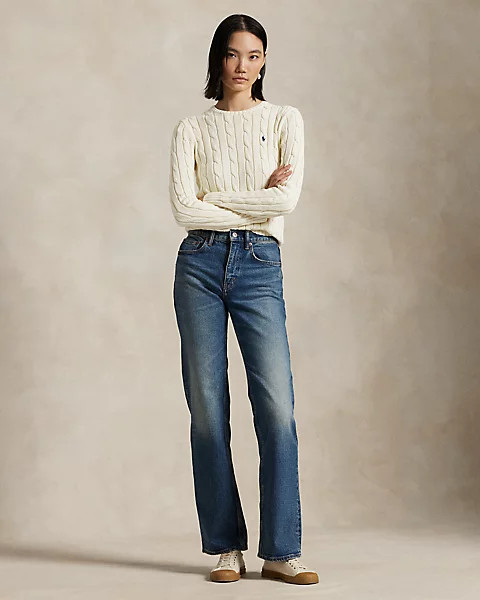 Pull torsadé à col rond en coton | Ralph Lauren (FR)