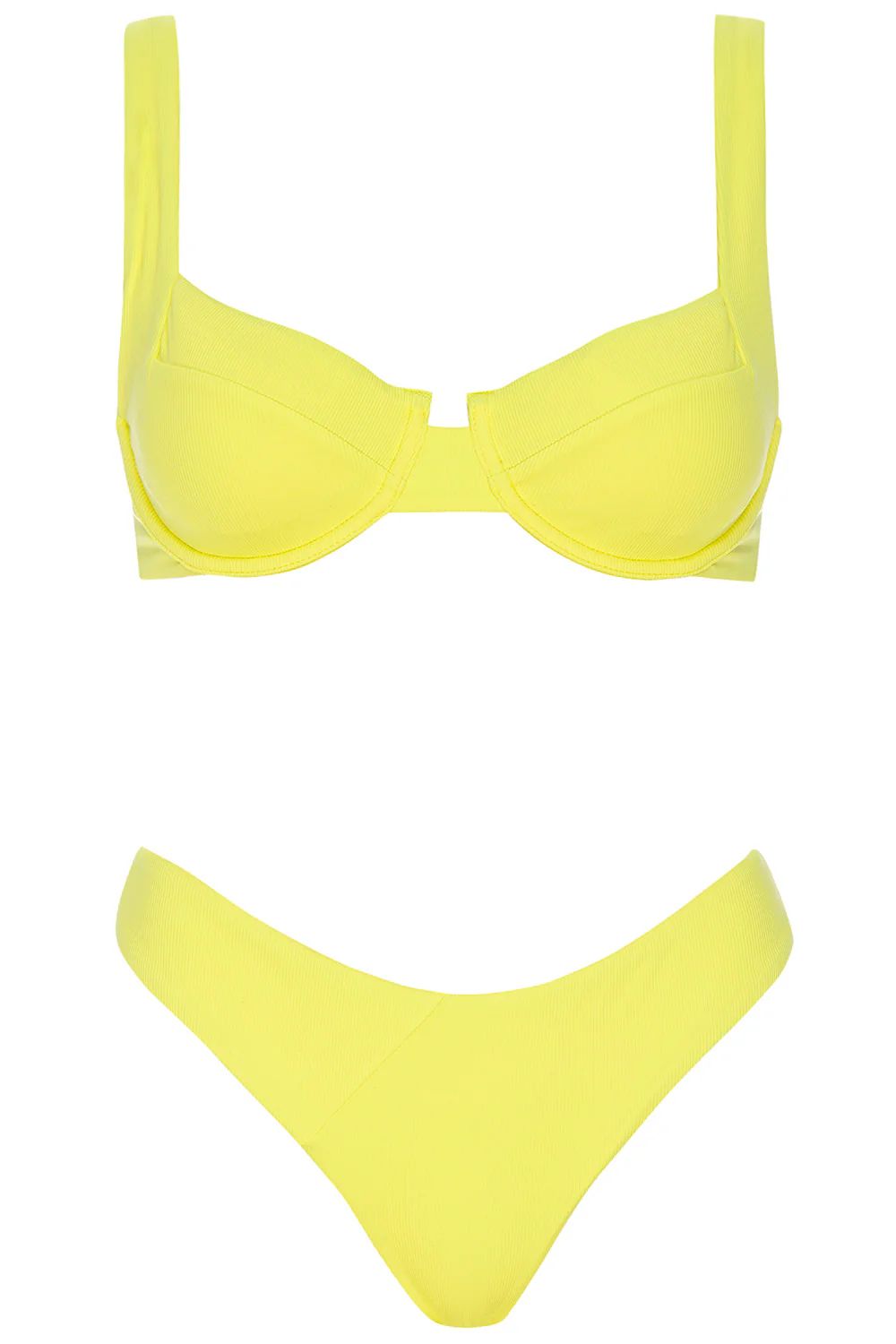 Laguna Bikini Yellow Ribbed Set | VETCHY