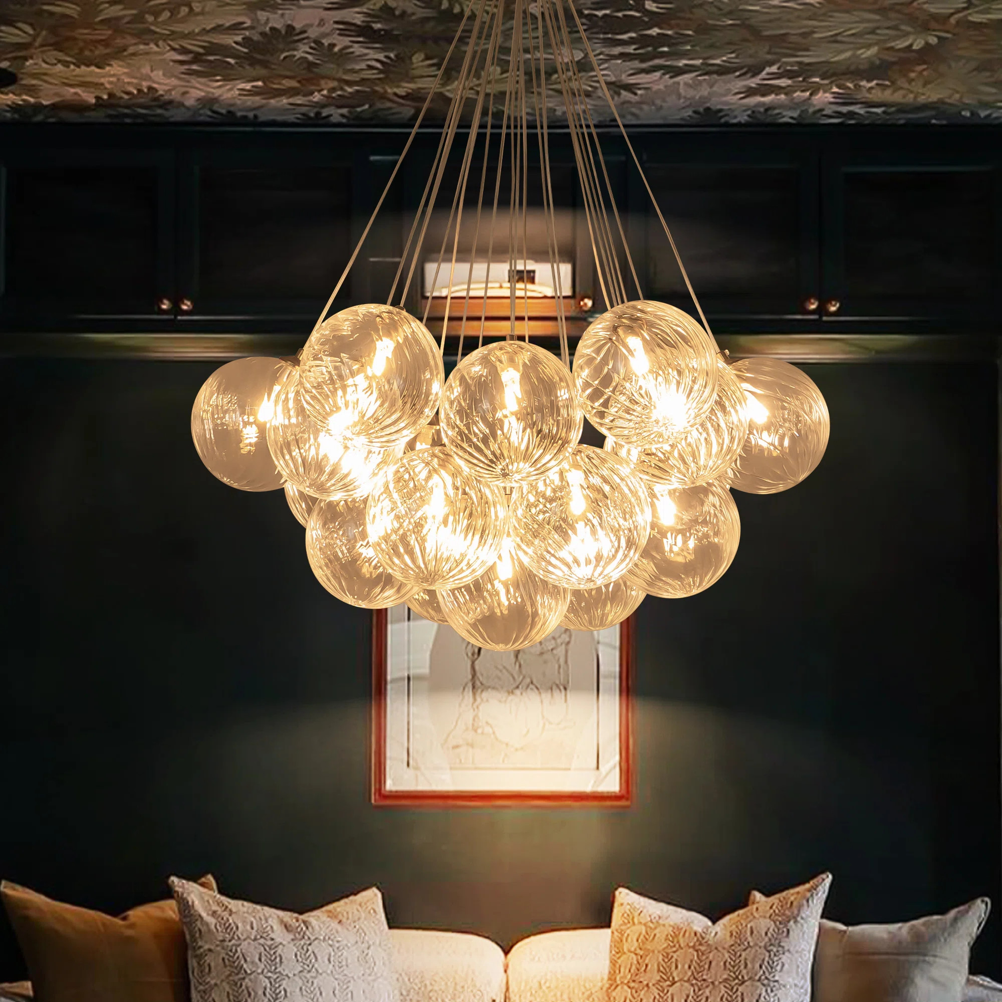Willa Arlo™ Interiors Newtown 19 - Light Cluster Glass Bubble Chandelier for Dining Room & Revi... | Wayfair North America