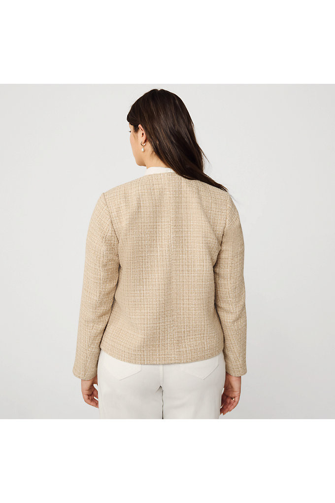 Women's Tweed Jacket - Lands' End - Tan - L | Lands' End (US)