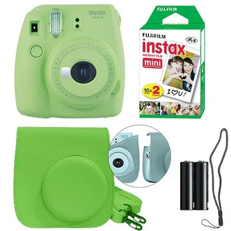 Fuji Instax Mini 9 Fujifilm Instant Film Camera Lime Green + Case & 20 Film Sheets | Walmart (US)