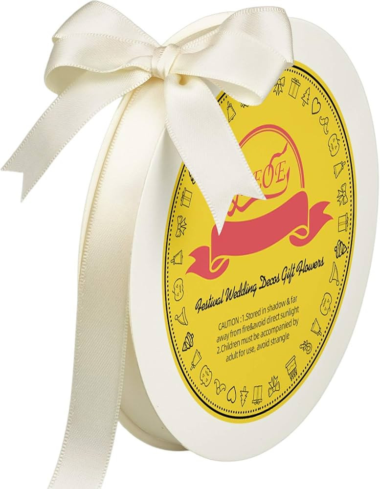 LEEQE Double Face Ivory/Antique White Satin Ribbon 5/8 inch X 50 Yards Polyester Ivory Ribbon for... | Amazon (US)