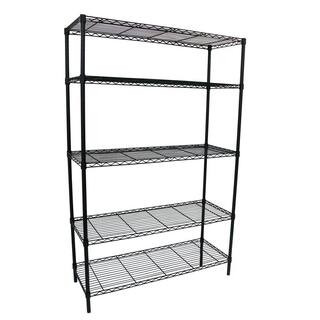 HDX 5-Tier Steel Wire Shelving Unit in Black (36 in. W x 72 in. H x 16 in. D) 21656PS-1 - The Hom... | The Home Depot