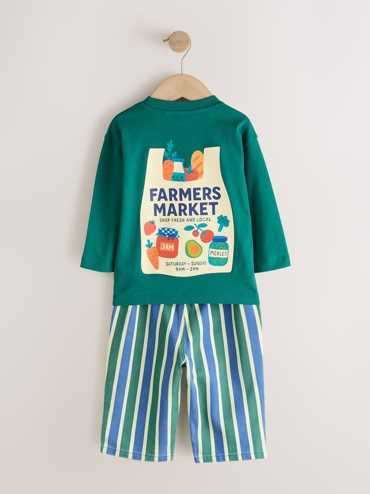 Teal Blue Long Sleeve Top and Trousers Set (3mths-7yrs) | Next US