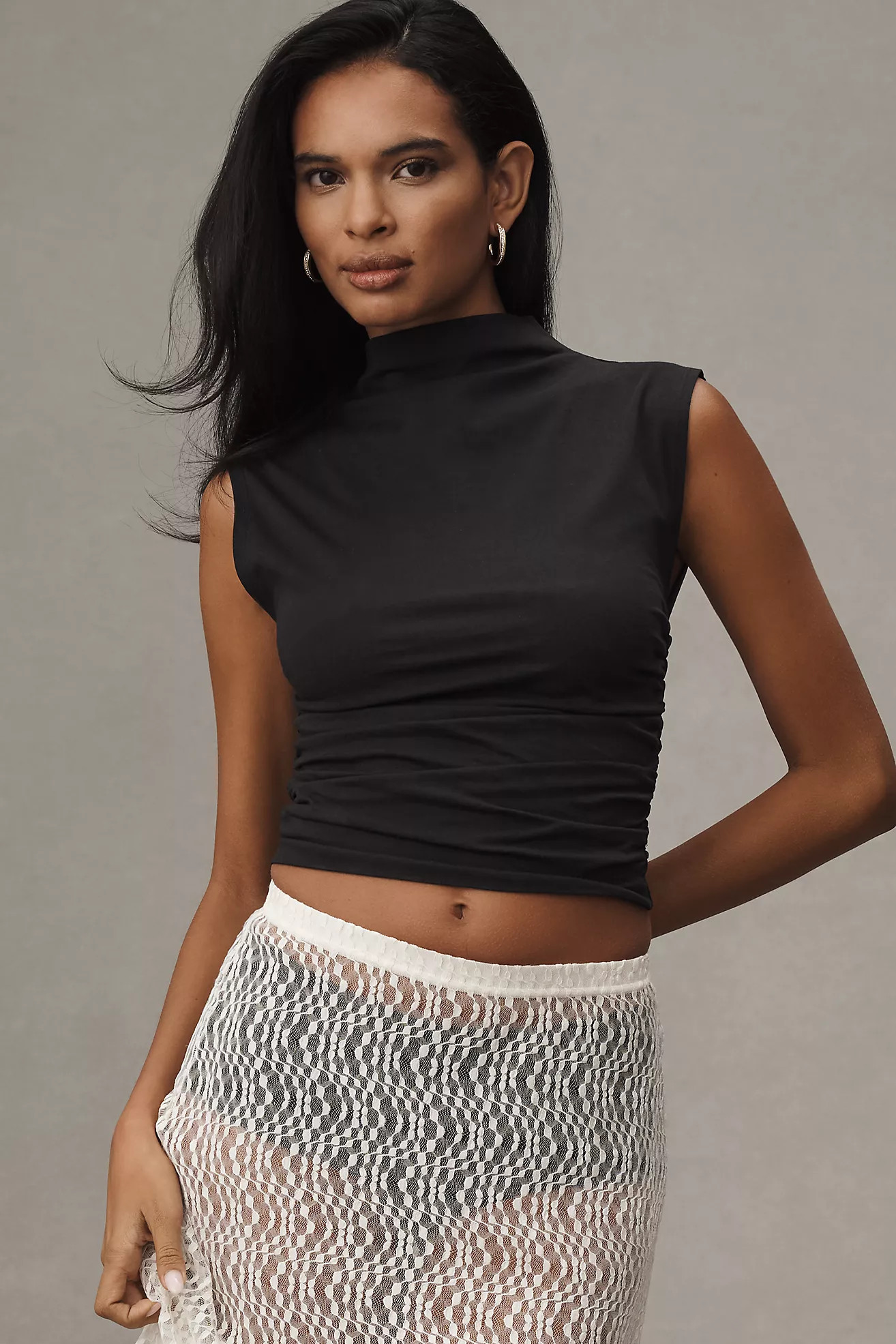 Maeve Mock-Neck Shell Top | Anthropologie (US)