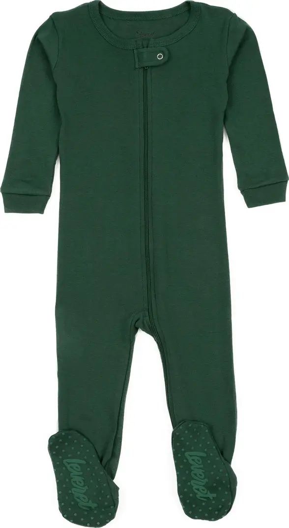 LEVERET Solid Green Footed Pajamas | Nordstromrack | Nordstrom Rack