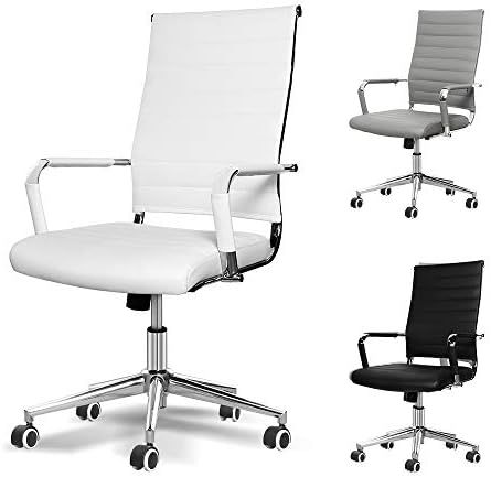 Okeysen Office Desk Chair, Ergonomic Leather Executive Conference Computer Chair, Modern Ribbed, ... | Amazon (US)