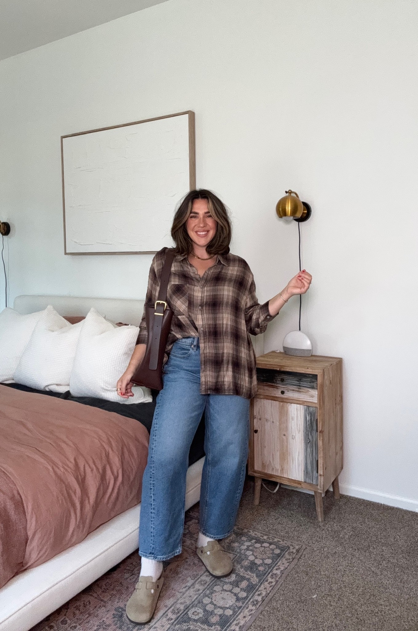 My favorite fall outfit, barrel jeans and a cozy lightweight flannel. Such a staple that I always feel so confident in! These American Eagle barrel jeans are so good, and on sale! One of my fav barrel pairs. Flannel is Walmart! I'm in a 1x! 

Easy fall outfits, early fall outfit, fall fashion, flannel outfits, barrel jeans 

#LTKFindsUnder50 #LTKStyleTip #LTKSeasonal