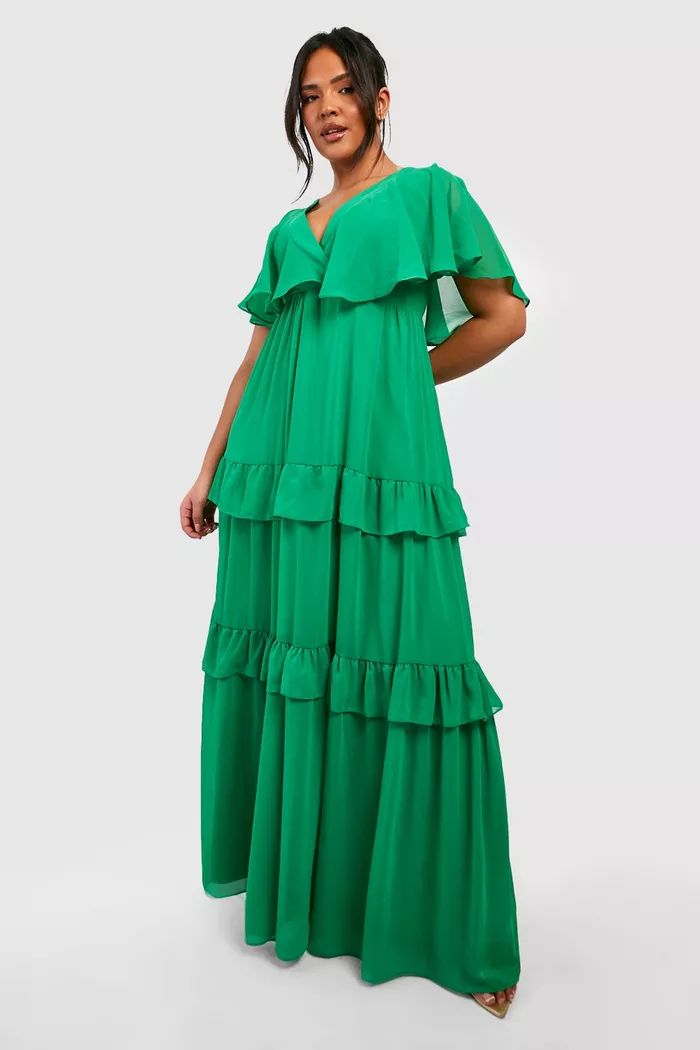 Plus Angel Sleeve Maxi Dress | boohoo (US & Canada)