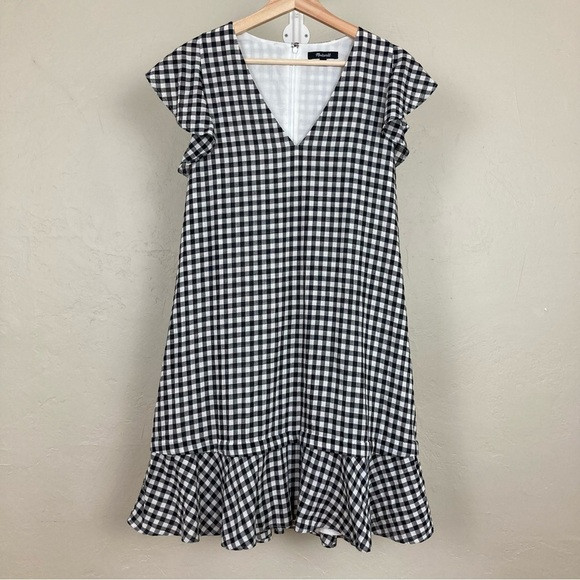 Madewell Gingham Ruffle Dress | Poshmark