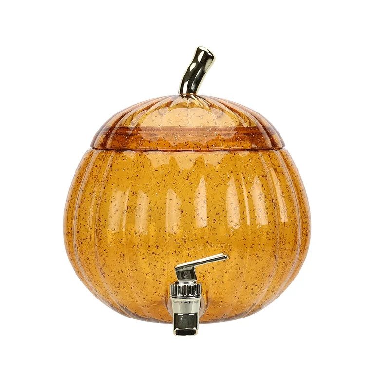Way to Celebrate Halloween Orange Acrylic Pumpkin Beverage Dispenser, 1.5 gal | Walmart (US)