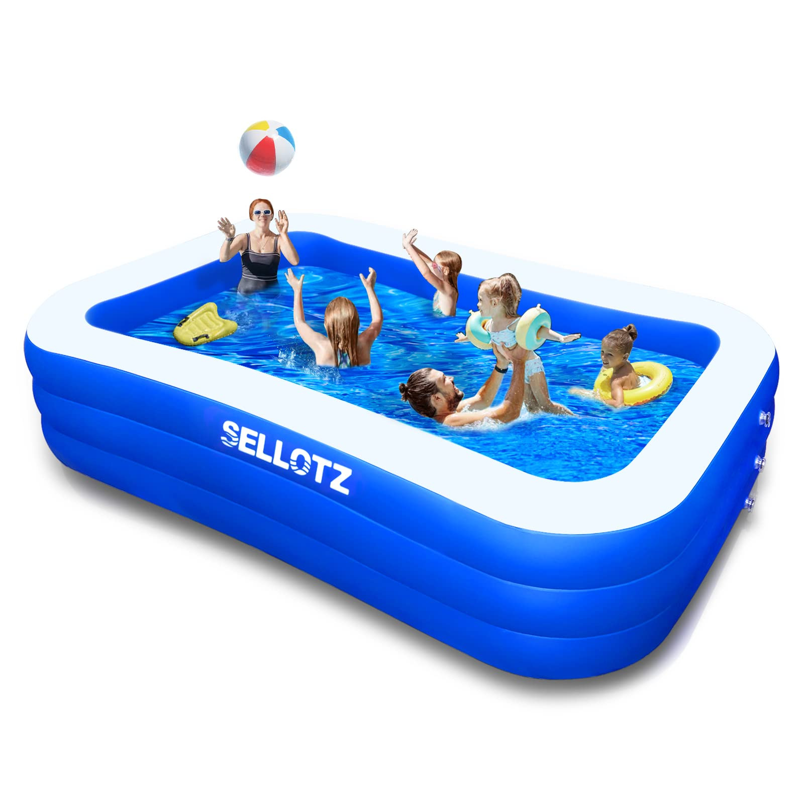 Inflatable Pool for Kids and Adults, 120" X 72" X 22" Oversized Thickened Family Swimming Pool fo... | Amazon (US)