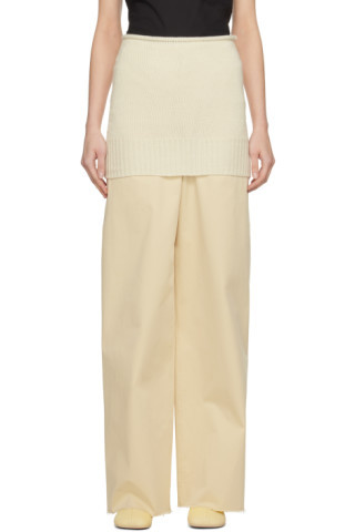 MM6 Maison Margiela - Off-White Rolled Edge Miniskirt | SSENSE