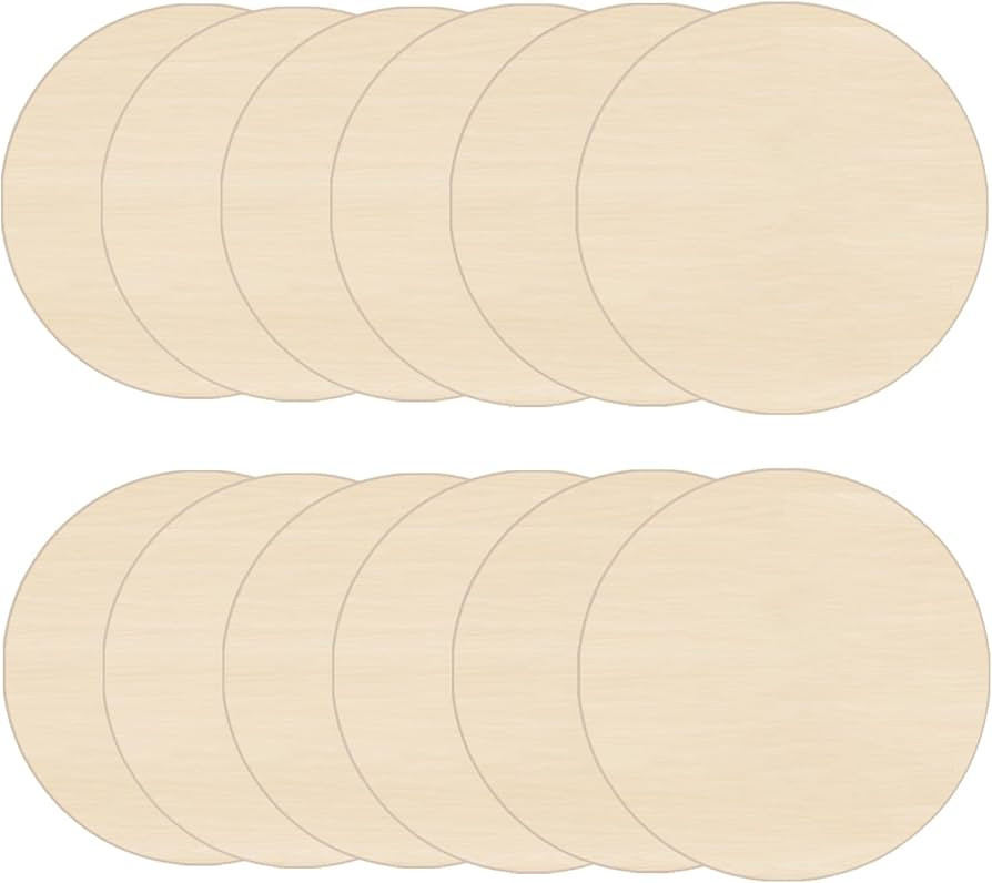 Wood Rounds for Crafts 6 Inch - 12 Pack Wood Round, Unfinished Wood Circles for Crafts, Round Woo... | Amazon (US)