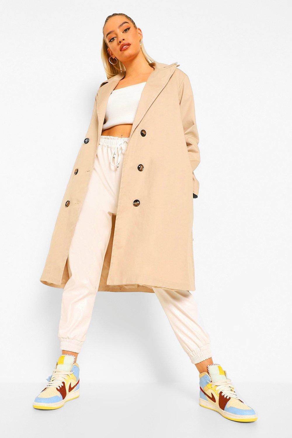 Womens O Ring Detail Belted Trench Coat - Beige - 10 | Boohoo.com (US & CA)