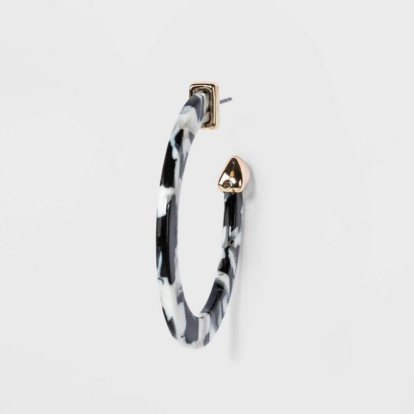 SUGARFIX by BaubleBar Classic Resin Hoop Earrings - White/Black | Target