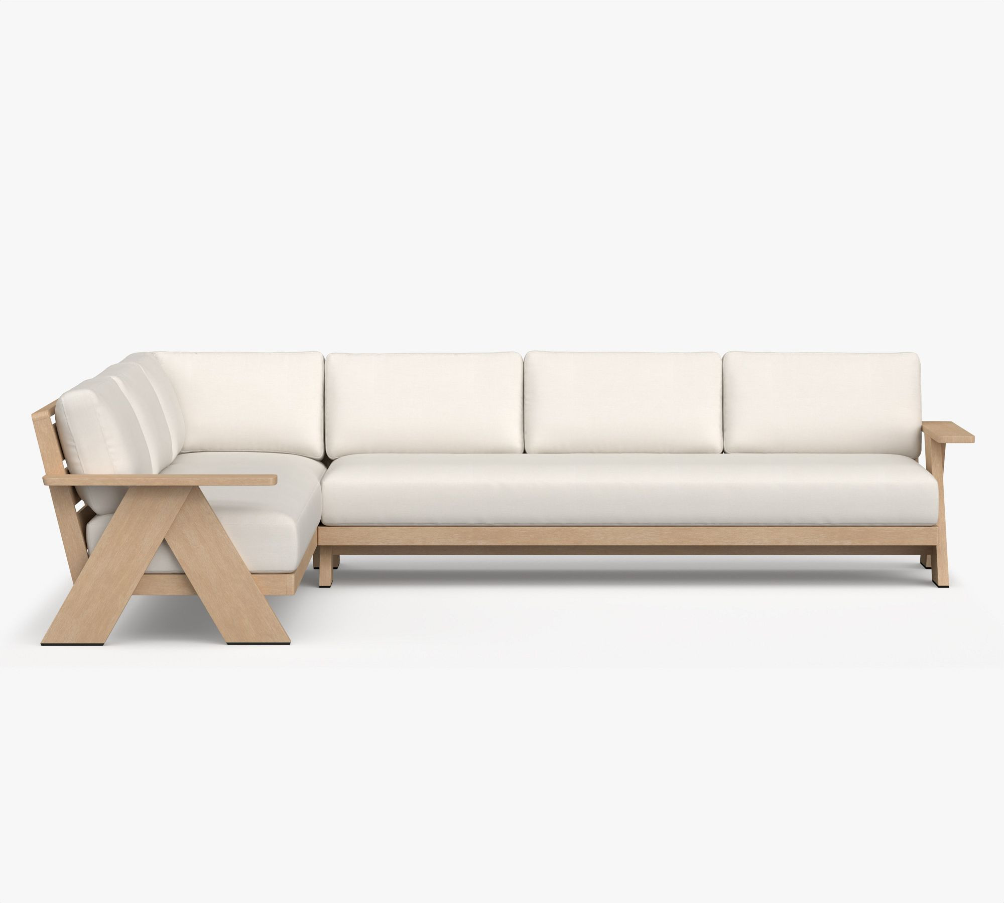 Modern Farmhouse 2-Piece Sofa Outdoor Sectional Set (134") | Pottery Barn (US)