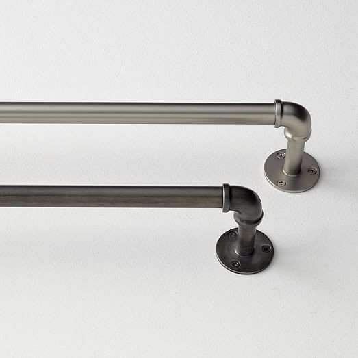 Industrial Pipe Adjustable Rod - Rubbed Iron | West Elm (US)