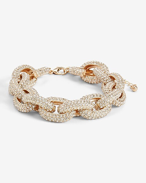 Thick Rhinestone Link Chain Bracelet | Express