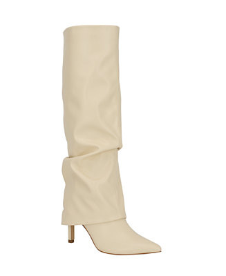 GUESS Women's Natha Fold Over Slouchy Stiletto Heel Boots - Macy's | Macy's