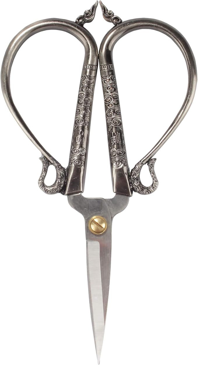 Antique Style Heirloom Craft Embroidery Scissors w/Decorative Cast Handles Classic Chinese Look -... | Amazon (US)