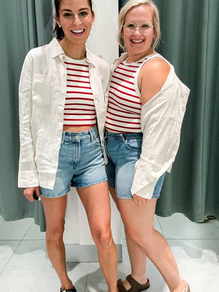 The Jean shorts were extremely high quality for $20, we both just recommend sizing up! The cropped tank is exactly that- VERY CROPPED! Even sized up we both felt like it was too short. The linen shirt is comfy linen and we both got our true size! 

#LTKSeasonal #LTKFindsUnder100