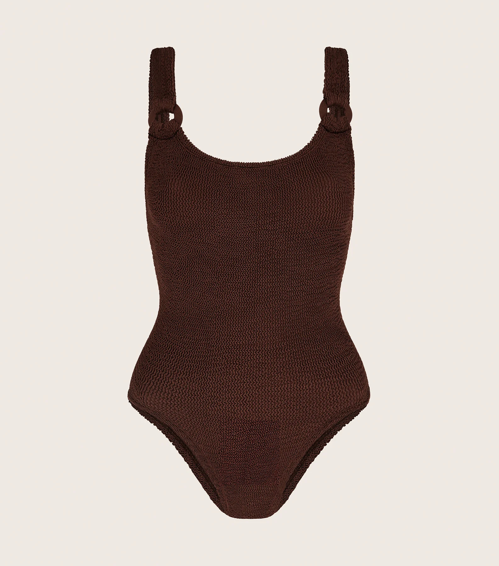 Domino Swim With Tonal Hoops - Metallic Chocolate | HUNZA G