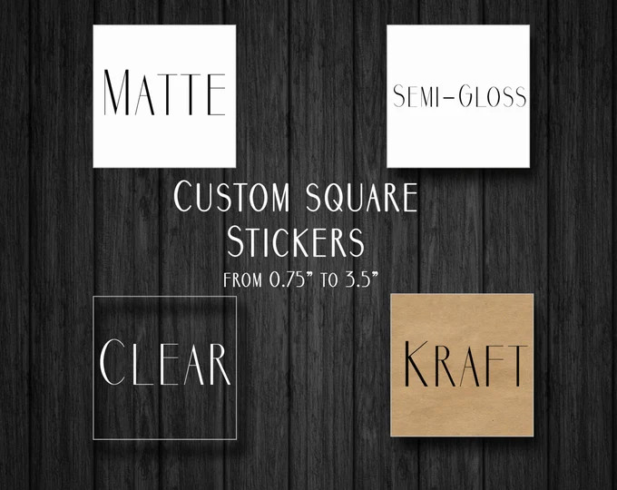 Custom Square Stickers - Square Labels - Custom Clear Stickers - Custom Stickers - Custom Square ... | Etsy (US)