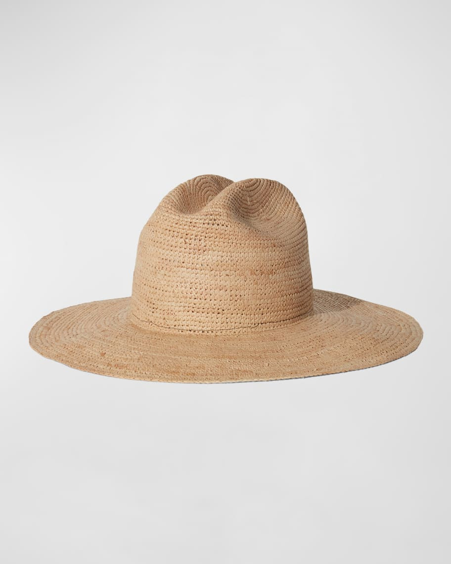 Janessa Leone Chandler Structured Raffia Fedora | Neiman Marcus