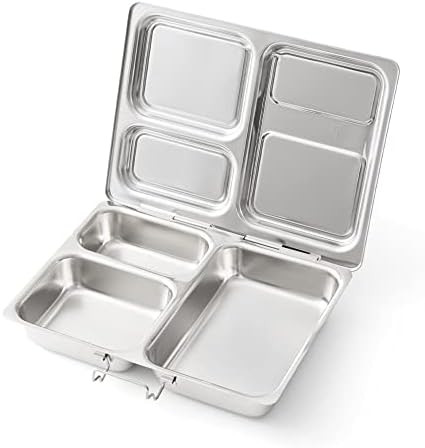 PlanetBox LAUNCH Basic Stainless Steel Bento Lunch Box with 3 Compartments for Adults and Kids | Amazon (US)