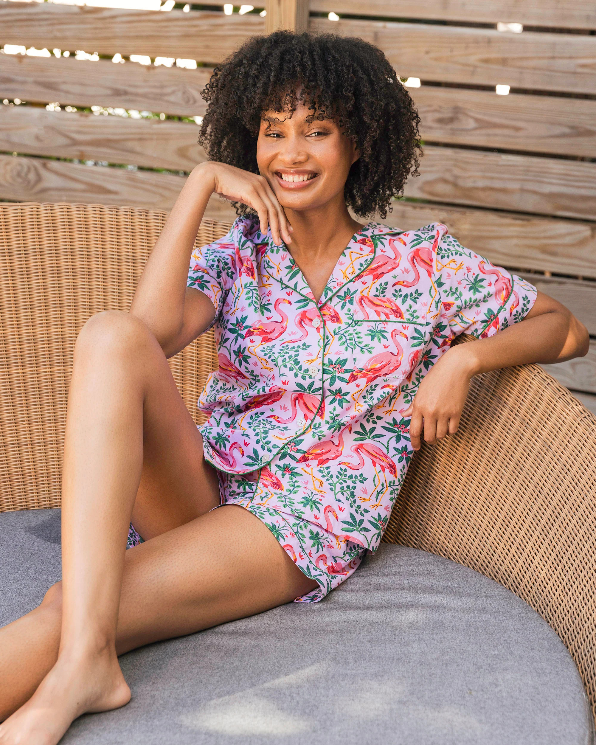 Flock of Flamingos - Short PJ Set - Rose | Printfresh